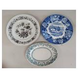 Lot of 3 Antique Transferware Decorative Plates incl Rorstrand