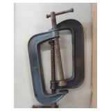 Vintage Woodworking Tool Lot: Miter Box, Clamps, Shears