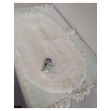White Cotton Bathroom Rug Set