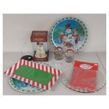 Flurryville Holiday Decor Collection Set Plates Glasses Figurine