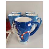 Holiday Decor Set with Snowman Mugs & Ornaments