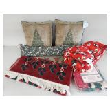 Christmas Holiday Decor Lot: Pillows & Throw