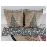 Christmas Holiday Decor Lot: Pillows & Throw
