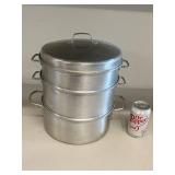 Vintage Leyse Aluminum Steamer & Pot Set 4-Piece