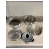 Vintage Leyse Aluminum Steamer & Pot Set 4-Piece