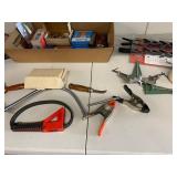 Versatile Hardware Tool Lot with Craftsman Clamp Set, Brushes, Assorted Items