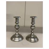 Mixed Decorative Brass and Silver Candlestick Holders Set