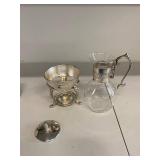 Silver-Plated Glass Coffee Carafe with Stand & Lid