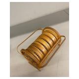 Vintage Bamboo Butterfly Coaster Set with Holder - Unique Decor