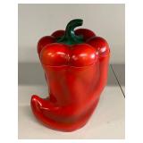 Red Chili Pepper Shaped Ceramic Container Decorative Storage