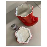 Red Chili Pepper Shaped Ceramic Container Decorative Storage
