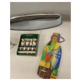 Diverse Vintage Kitchen Decor Set with Chrome Mirror & Spreader Set