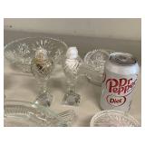 Vintage Cut Glass Bowl, Dish & Shaker Lot