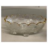 Vintage Cut Glass Bowl, Dish & Shaker Lot