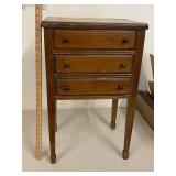 Vintage 3-Drawer Wooden Cabinet with Rustic Charm