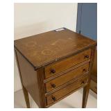 Vintage 3-Drawer Wooden Cabinet with Rustic Charm