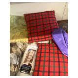 Assorted Decorative Throw Pillows: Plaid, Geometric, Botanical