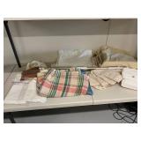 Assorted Linens and Textiles Lot - Mixed Home Fabrics