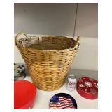 Wicker Basket with 4 Festive Tin Containers Collection