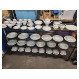 Antique Floral Pattern China Set - 24 Pieces