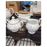 Antique Floral Pattern China Set - 24 Pieces