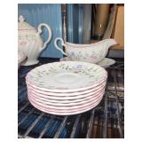 Antique Floral Pattern China Set - 24 Pieces