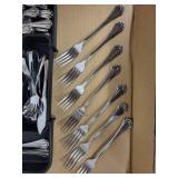 Elegant 60-Piece Silver-Plated Flatware Set with Storage Tray