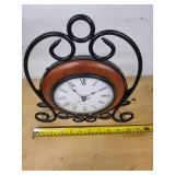 Decorative Tabletop Clock with Metal Stand and Roman Numerals