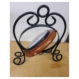 Decorative Tabletop Clock with Metal Stand and Roman Numerals