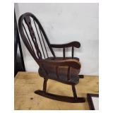 Decorative Bird Cross Stitch with Wooden Rocking Chair Model