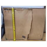 Vintage F. Train Landscape Oil Painting in Rustic Frame