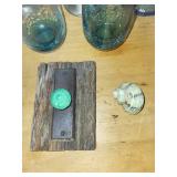 Decorative Nautical-Themed Collection with Pewter Candle Holders and Glassware