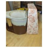 Unique Tapered Marble Sculpture and Ceramic Mug Set