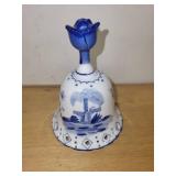 Set of 3 Collectible Vintage Items: Cottage Teapot, Delft Bell, and Knight Tea Infuser