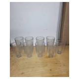 Set of 9 Clear Glass Tumblers