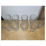 Set of 9 Clear Glass Tumblers