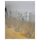 Set of 9 Clear Glass Tumblers