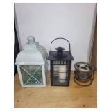 Set of 3 Decorative Lanterns with Candles