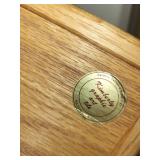 Collection of Art and Decorative Items: Framed Print, Cedar Box, Picture Tile, Horn Cribbage Board