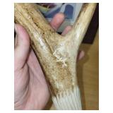 Collection of Art and Decorative Items: Framed Print, Cedar Box, Picture Tile, Horn Cribbage Board