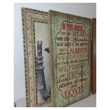 Set of 3 Decorative Wall Art Pieces - Inspirational and Vintage Prints