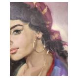 Vintage Portrait Oil Painting in Ornate Gold Frame by Zimela A.