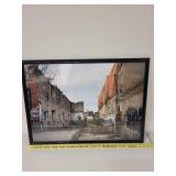 Set of 2 Framed Art Pieces: Urban Ruins Photography and Cat