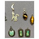 Sterling Silver Pendant Lot, Various Designs, Gemstones