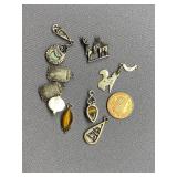 Sterling Silver Pendant Lot, Various Designs, Gemstones