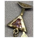 Sterling Silver Martini Glass Earrings Vintage