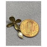 Handcrafted Floral Pearl Earrings with Sterling Silver Posts