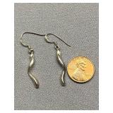 Artisan Sterling Silver Wave Earrings 925
