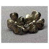 Vintage Sterling Silver Clover Screw-back Earrings