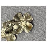 Vintage Sterling Silver Clover Screw-back Earrings